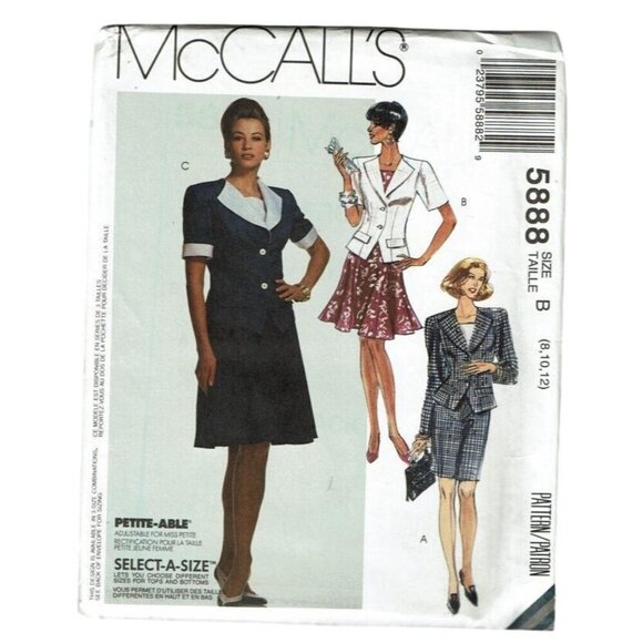 McCall's Sewing Pattern 5888 Misses Jacket Top Pants Size 8-12 - Picture 1 of 2